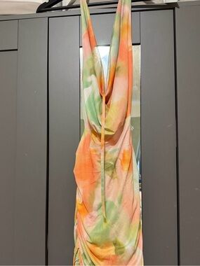 Windsor Pastel Multi Backless Cowl Maxi Dress
